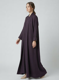 Classic Dark Espresso Open Front Abaya Set