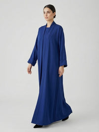Classic Royal Blue Open Front Abaya Set